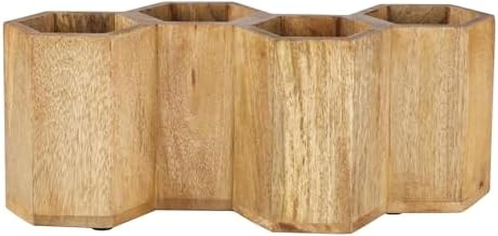 Gourmet Basics by Mikasa Hex Wooden Flatware Storage Caddy