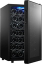 28 Bottle Compressor Wine Cooler Refrigerator Freestanding Quiet Operation Wine Fridges Cellar Digital Touch Display Anti Light Finish Auto-Defrost Double-Layer Glass Door
