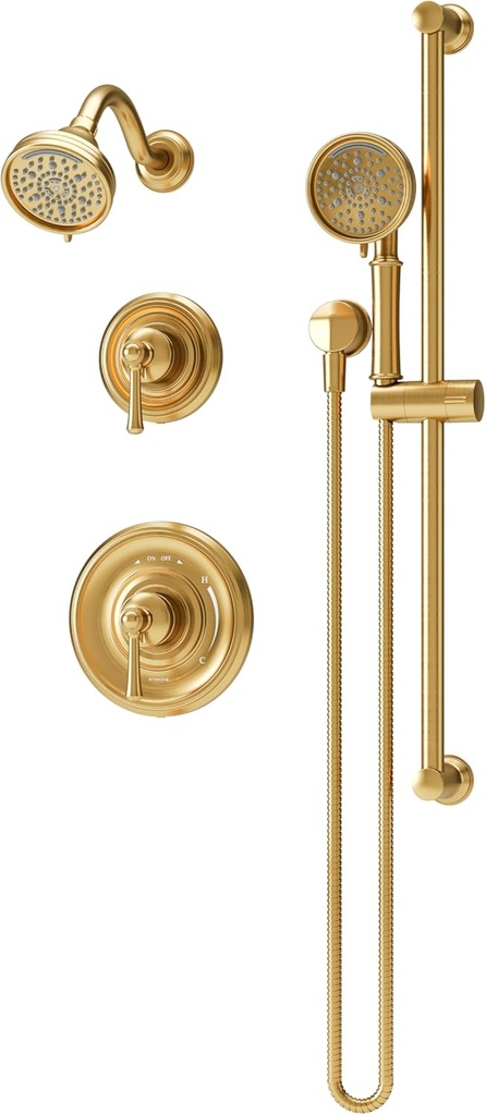 Braston HydroMersion Double Handle Shower Trim Kit with Hand Spray in Brushed Bronze - 5895BBZ15TRM