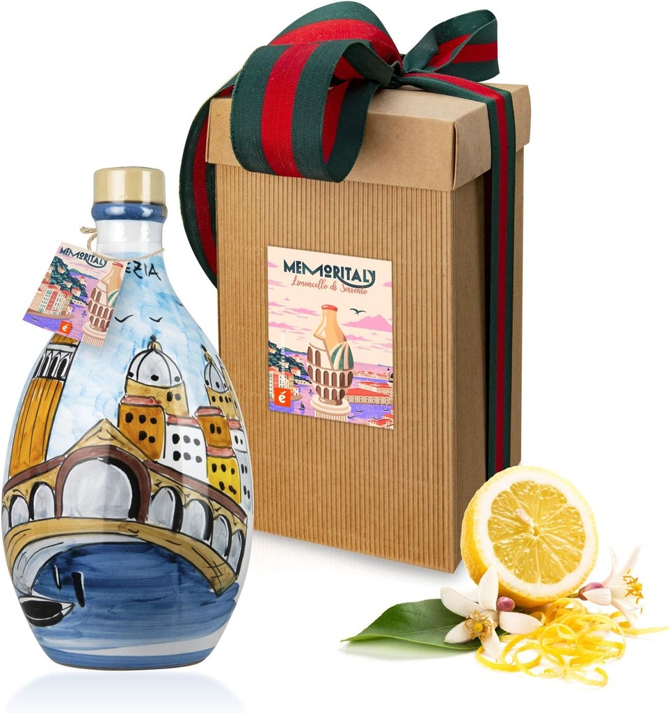 VENEZIA MEMORITALY' - Handmade Jar Lemoncello (Elegant Gift Box)