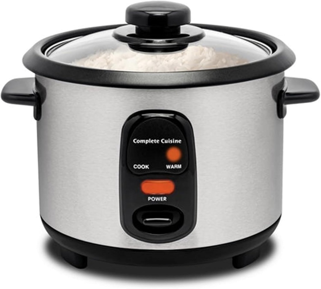 Instant Electric Rice Cooker, Multi-Function Steamer Pot, 10-Cup, Silver