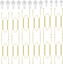 Hotop 12 Pieces Plate Hangers for Wall 8/10/12 Inch Stainless Steel Wire Invisible Plate Hangers Heavy Duty Display Holders with 12 Pieces Hooks for Wall Decorative(Gold)