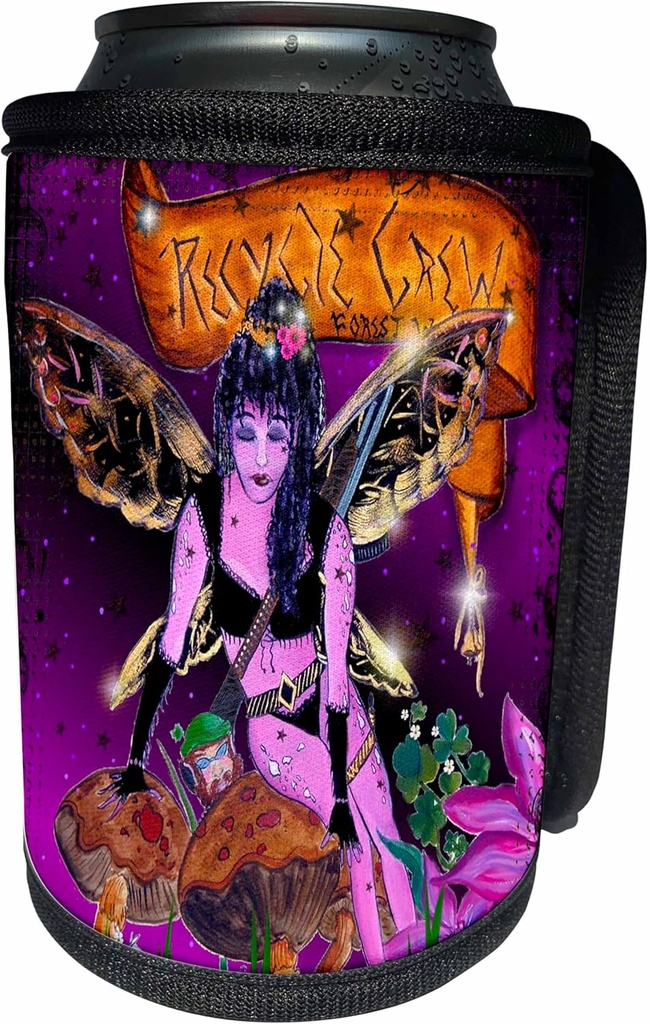 Can Cooler Bottle Wrap - Pynky Ornery Fairy Thorrington Haggerty Angels Fairies