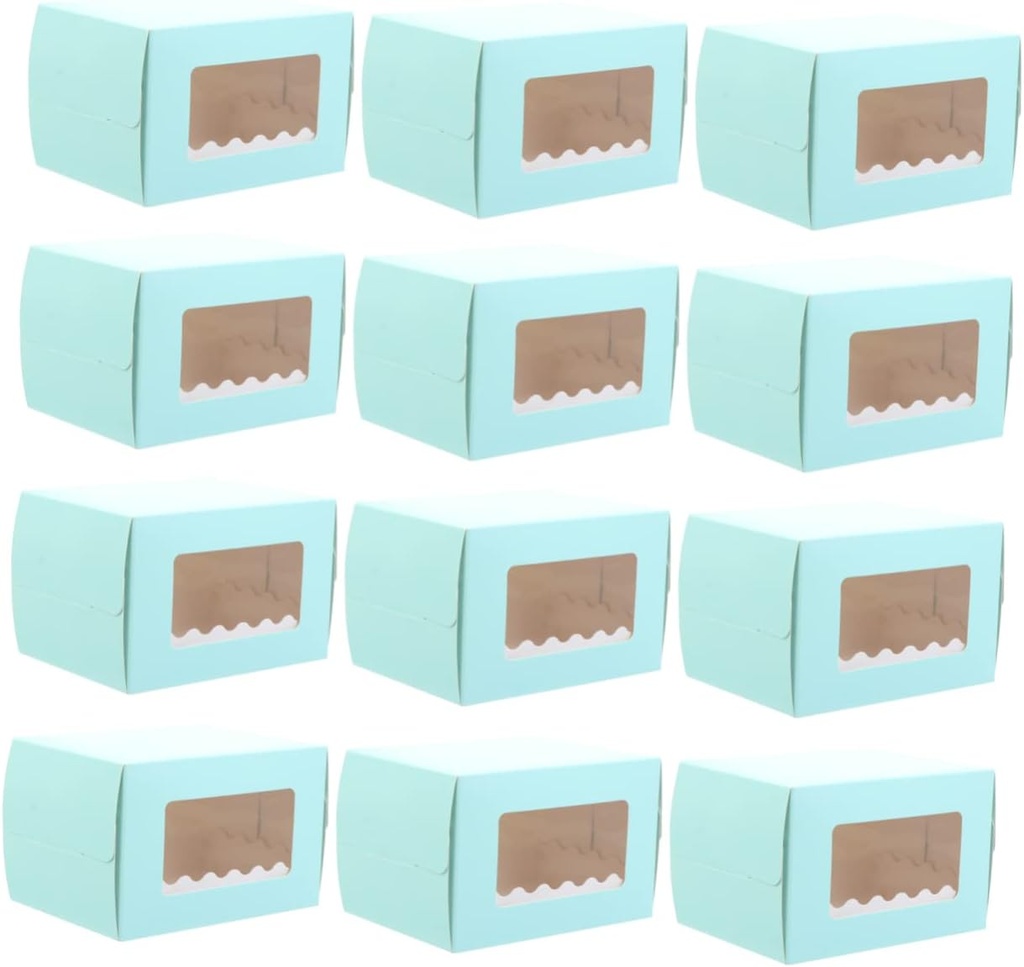 12pcs Eco-friendly Cake Storage Boxes Cupcake Packing Containers Dessert Boxes for Wedding Shower