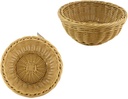 Rattan Bread Baskets Circle Imitation Rattan Storage Basket Plastic Snack Storage Box Bread Container for Kitchen