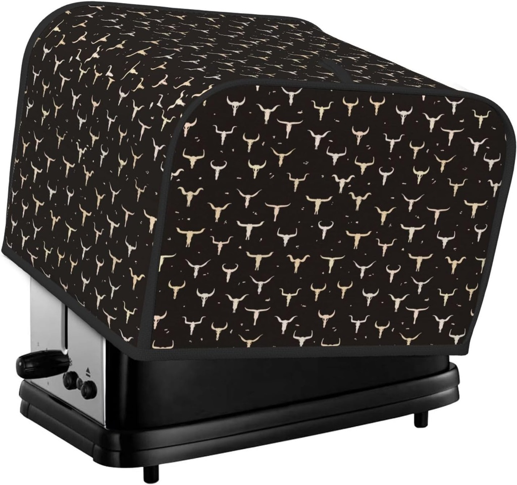 Oven Cover Kitchen Bread Machine Protector,4 Slice Toaster Cover For Home,Fingerprint Coaster Cover,Kitchen Small Appliance,Cow Skulls