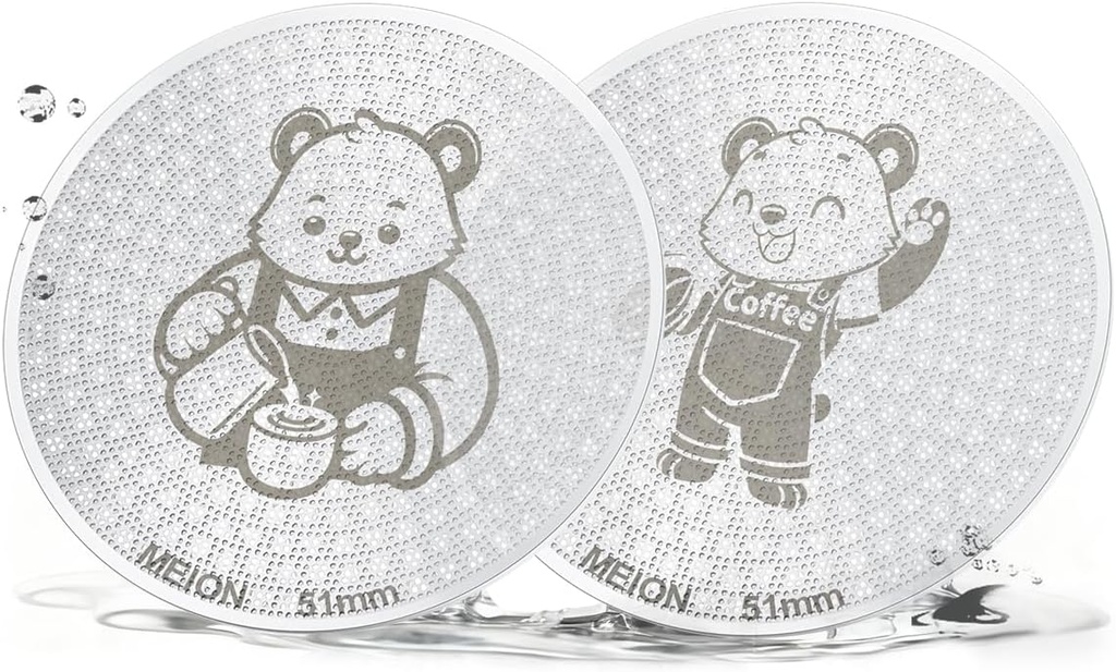 MEION 51mm Espresso Puck Screen-2 Pack 0.8mm Thickness Espresso Filter Screen, Reusable Metal Coffee Filter for Bottomless Portafilter Basket 51mm, Stainless Steel Coffee Puck Screen