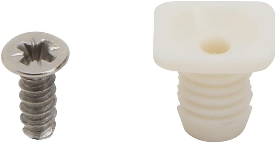 Silverline 8mm Plastic Hinge Dowel Inserts with Screws, 50 Pcs