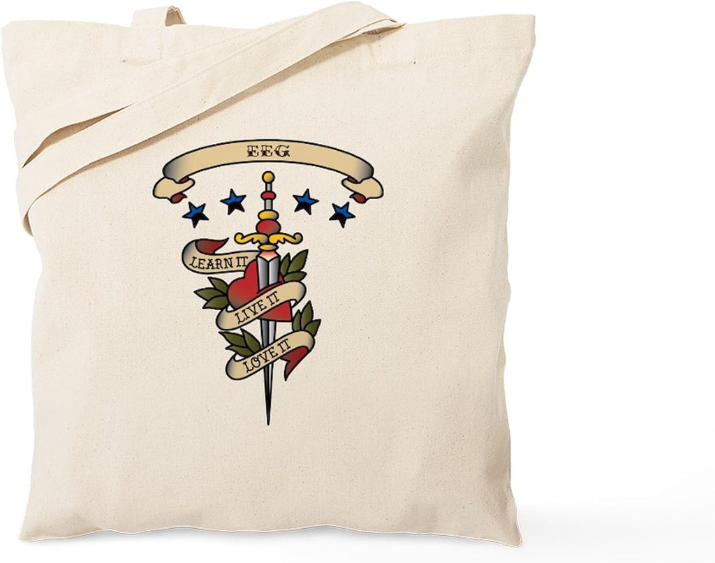 CafePress Love EEG Tote Bag Reusable Natural Beige Canvas Shopping Bag