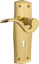 Nostalgic Warehouse Prairie Plate Single Dummy with Keyhole Manor Lever in Unlacquered Brass