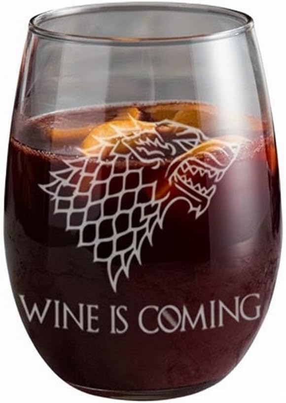 "Wine is Coming" Stemless Wine Glass - Perfect Christmas Gift for The Game of Thrones Fan