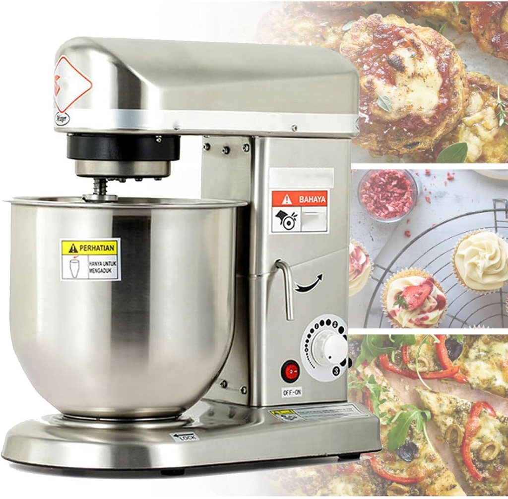 Electric Stand Mixer, 3 Speed Dough Machine with Whisk, Dough Hook, Hand Mixer Food Processor, Household Multi-Function Stand Mixers,10L