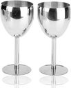 2-Piece 140 ml Capacity Stainless Steel Wine Glass, Wine Glass Communion Goblet