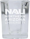 R and R Imports Northern Arizona Lumberjacks 2 Ounce Shot Glass Square Officially Licensed Collegiate Product
