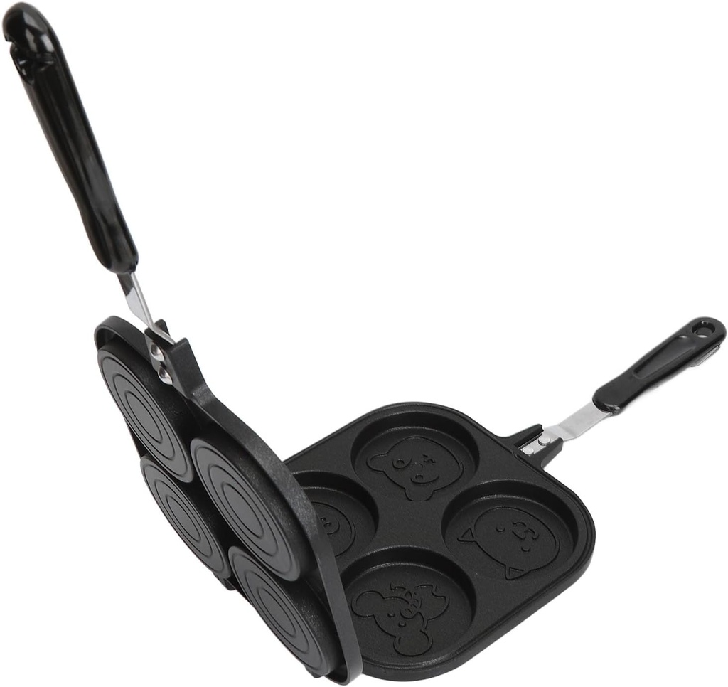 Japanese Obanyaki Pan, Aluminum Non Stick Double Sided Pancake Pan Cooking Cartoon Pattern Frying Pan, Pancake Maker Breakfast Griddle for Wheel Pie Bread Egg