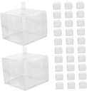 Ciieeo 10Pcs Clear Portable Cake Boxes with Handles Bakery Cake Holders for Desserts and Cupcakes for Birthday Parties and Special Events