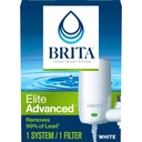 Brita Faucet Mount Water Filter System, White, No-Wait Filtration, Easy Install, Multi-Use Tap Water Filter for Kitchens, Bathrooms & Small Spaces