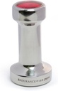 RSVP International Endurance Collection Flat Bottom Espresso Coffee Tamper Stainless Steel, 49mm Diameter, Red