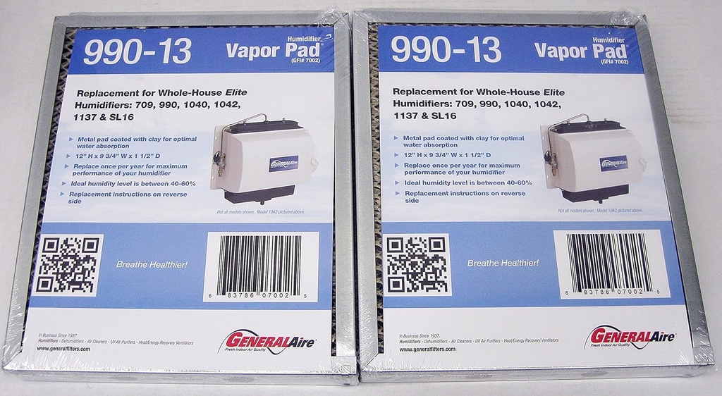 2-pack General Generalaire Humidifier 990-13 Water Pad (View amazon detail page)