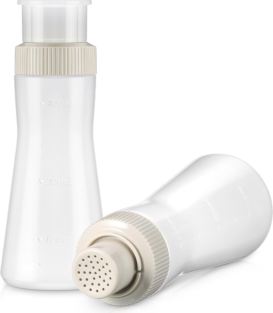 Havawish 1 Pcs Cake Syrup Dispense 350ml Graduated Plastic Squeeze Bottle for Soaking Honey Syrup Rain Spray Bottle with Sealing Lid Easy Storage Reusable Baking Tools (White)