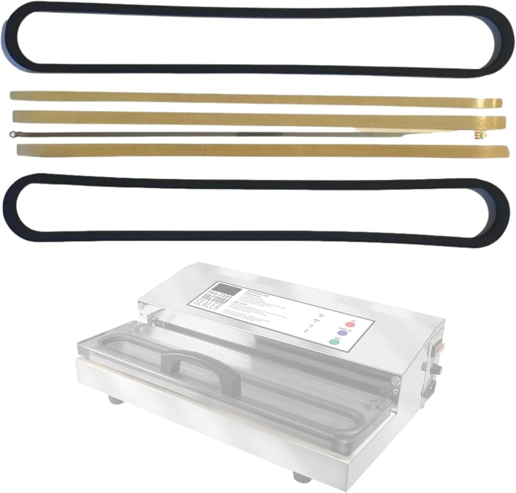 Sealer Supply Maintenance Parts Kit Compatible with Weston PRO-2100, PRO-2300, PRO-3500 Models - Includes 2 Chamber Seals, 3 PTFE Seal Bar Tapes & 1 Heat Wire - Weston Pro Vacuum Sealer Parts
