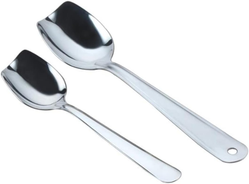 LIFKOME Elegant Large Soup Scoop Stainless Steel Colander Spoon Salad Serving Spoon for Kitchen Hollow Design for Easy Cleaning