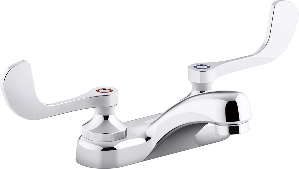 Kohler K-400T20-5ANA-CP Tiron Bowe 0.5 Gpm Centerset Bathroom Sink Faucet With Aerated Flow And Wristblade Handles, Polished Chrome