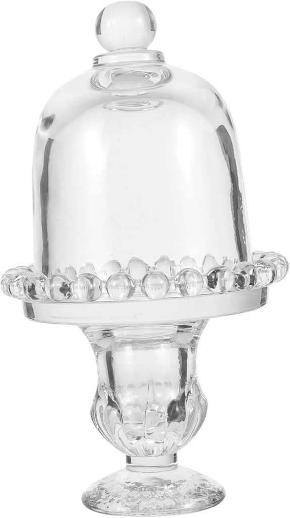 Creative Candy Storage Jar with Lid High Foot Dessert Plate for Weddings and Parties Elegant Transparent Snack Container for Cookies Chocolates and Treats