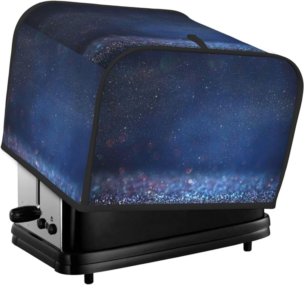 Oven Cover Kitchen Bread Machine Protector,4 Slice Toaster Cover For Home,Fingerprint Coaster Cover,Kitchen Small Appliance,Retro Blue Glitter