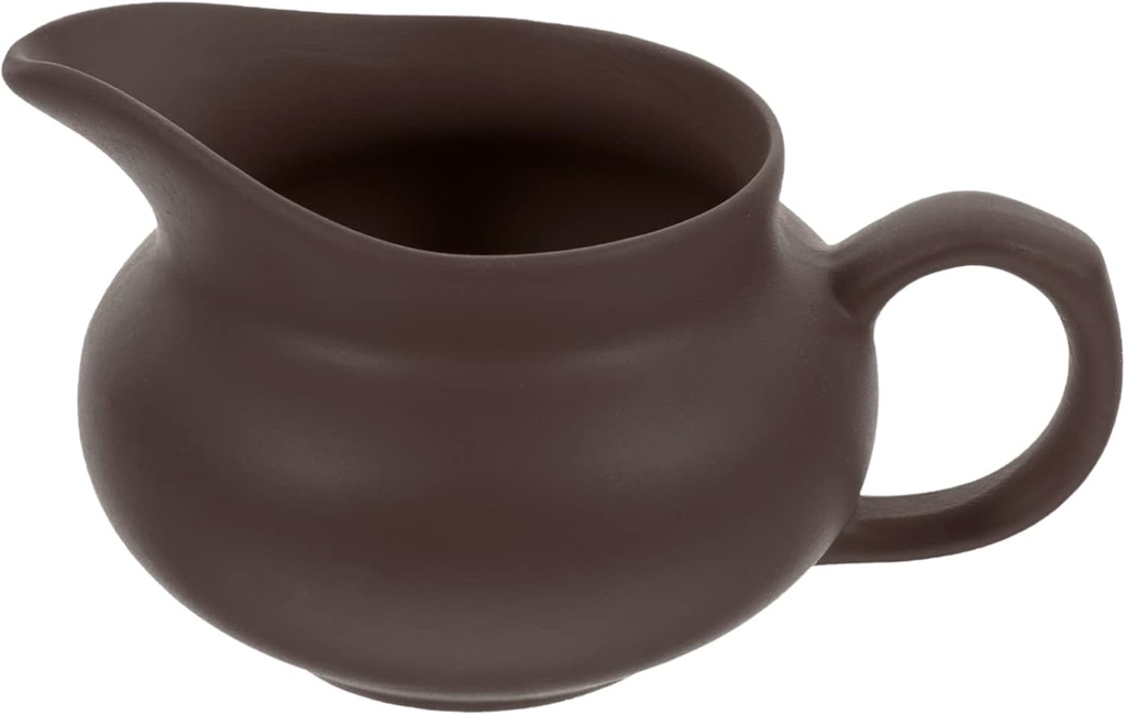 Zerodeko Ceramic Milk Dispenser Jug with Comfort Grip Handle for Home Restaurant and Coffee Shop Vintage Style Kettle for Serving Sauces Dressings and Beverages