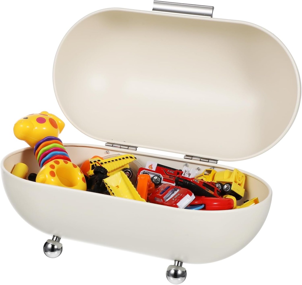 KICHOUSE Metal Bread Box Desktop Storage Container Bread Holder Rolling Door Organizers and Storage