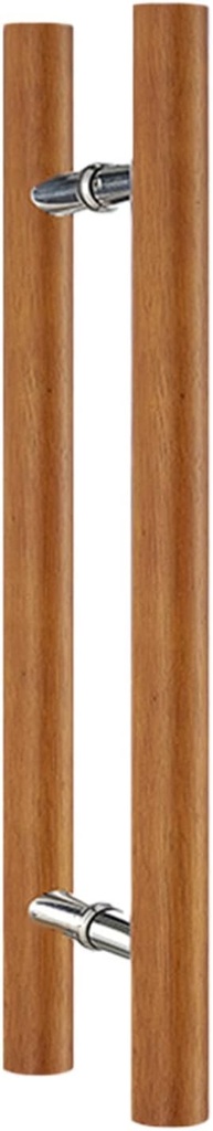 Modern Barn Door Handle Set, H Shaped Wooden Sliding Barn Door Handle Push Pull for Interior/Exterior Front Door, Brown, 47 1/4 inch (120 cm)