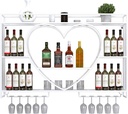 Heart Shape Wine Rack with Glass Holder and Bar Shelves Display Stand for Living Room and Wine Cellar Liquor Bottle nizer Shelf