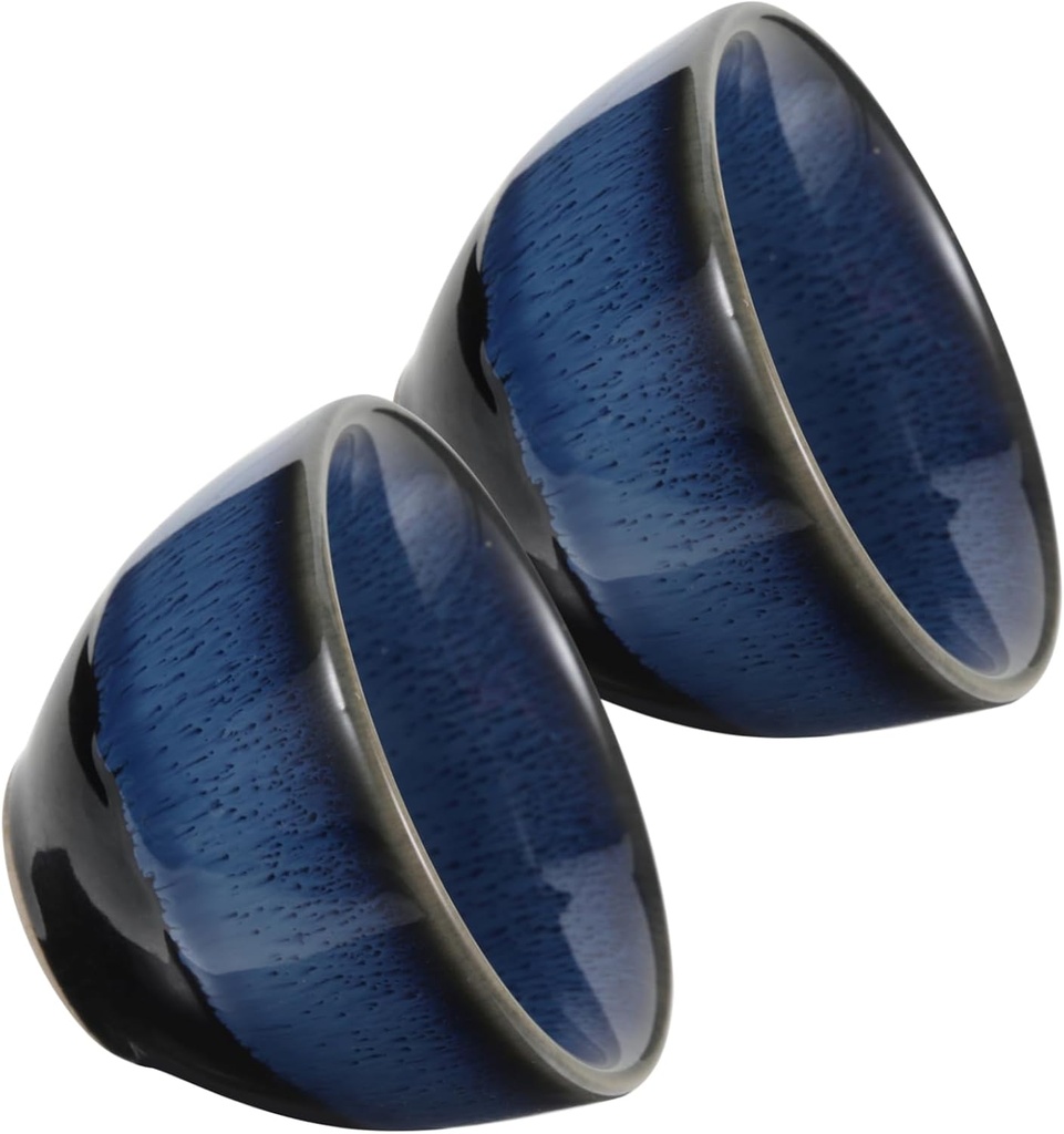 2pcs Japanese Ceramic Sake Cups Set Glazed Drinkware for Tea Wine and Soups Versatile Home Barware Smooth Finish and Elegant Design