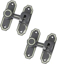 2PCS Barn Luminous Latch 90 Degree Zinc Alloy Gate Flip Latch Lock Heavy Duty Safety Flip Door Latch for Household, Shed, Sliding Doors, Garage, Outdoor Fence (Gray)