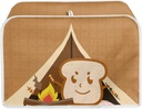 chaqlin Toaster Covers 2 Slice Wide Slot Brown Cute Toast Print Small Appliance Cover Machine Washable Bread Maker Cover