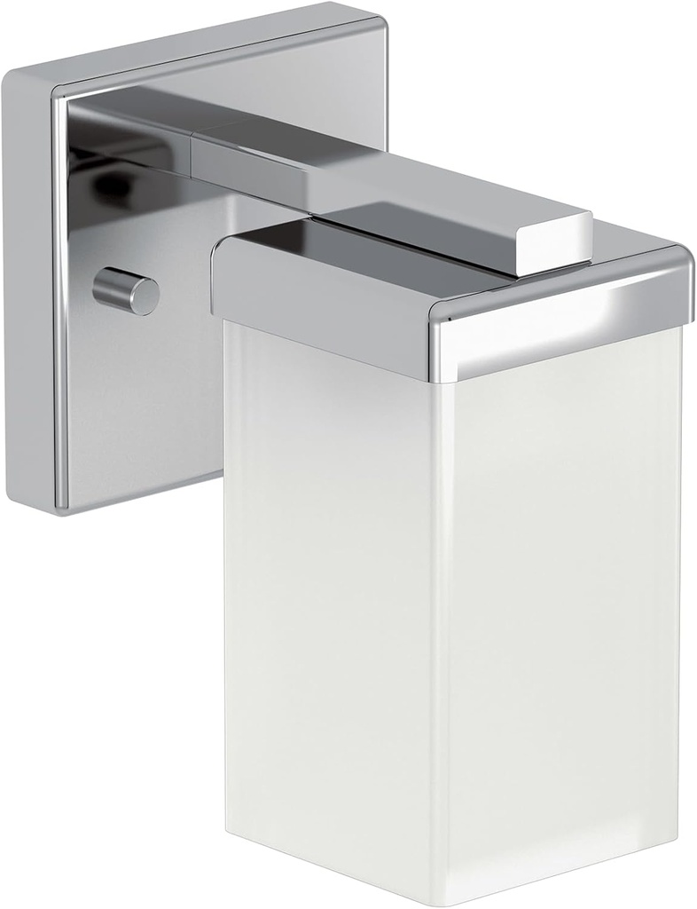 Moen YB8861CH 90 Degree 1-Light Dual-Mount Bath Bathroom Vanity Fixture with Frosted Glass, Chrome