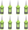 8 Pack 6.5 Inch Gardening Scissor Hand Pruner, Precision Tip Pruner with Straight Stainless Steel Blades, Pruning Shears Hand Pruners for Gardening Plant Flower Bonsai, Green