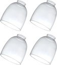 4 Pack Clear Glass Shades, Replacement Glass Globes for Ceiling Fan Light Fixtures, 2-1/8" Fitter, 4.76 inch Diameter, High Transmittance Lampshade for Chandelier, Pendant Light, Wall Sconces Series