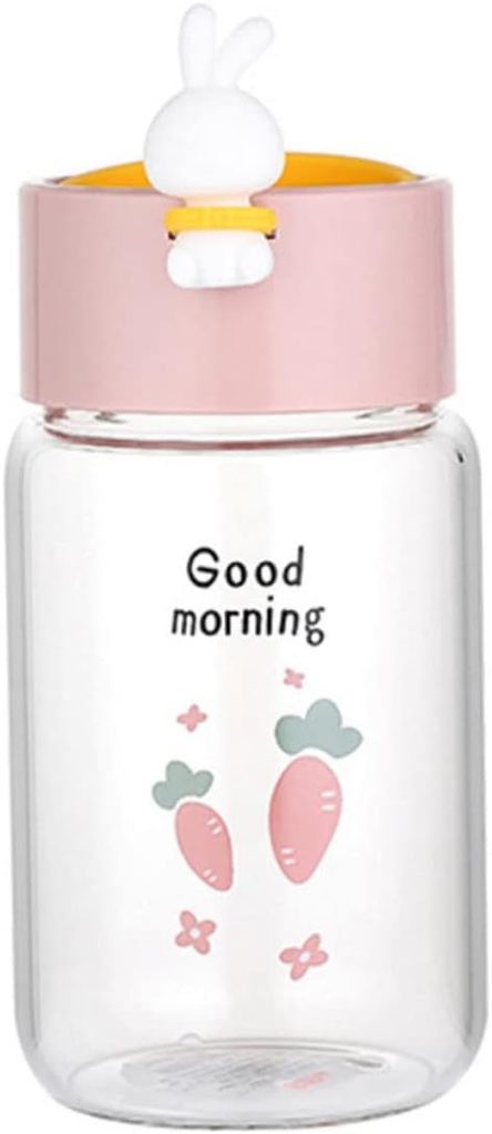 BESTOYARD 1pc Adorable Cartoon Glass Water Cup Design Cute Beverage Mug for Boys and Girls and Adults for Home Office and Travel