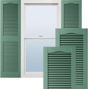 Ekena Millwork Lifetime Vinyl LL1S12X03600FG Standard Cathedral Top Center Mullion, Open Louver Vinyl Shutters, w/Installation Shutter-Lok's & Matching Screws (Per Pair), 12"W x 36"H, Forest Green