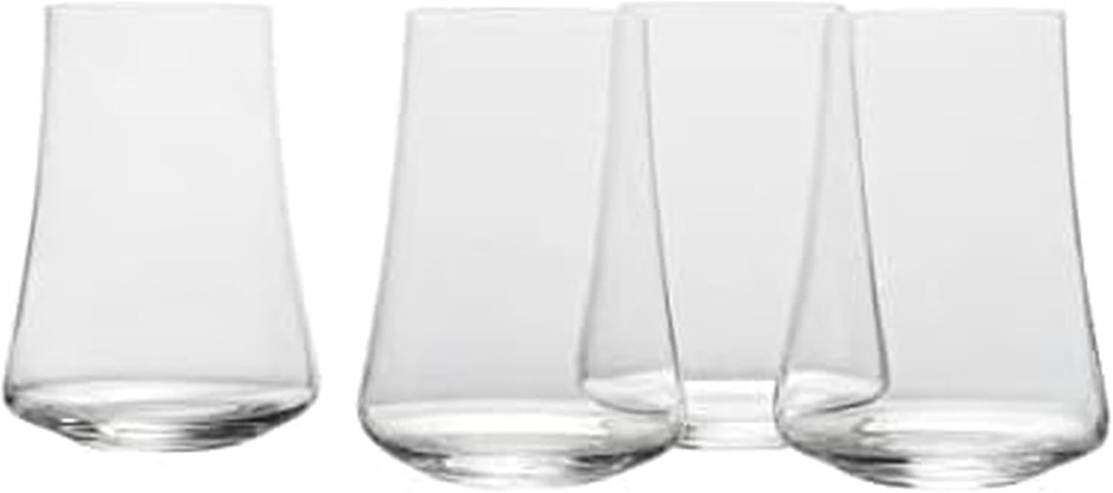Mikasa Aline Set of 4 Highball Tumbler Cups, 17-Ounce, Clear