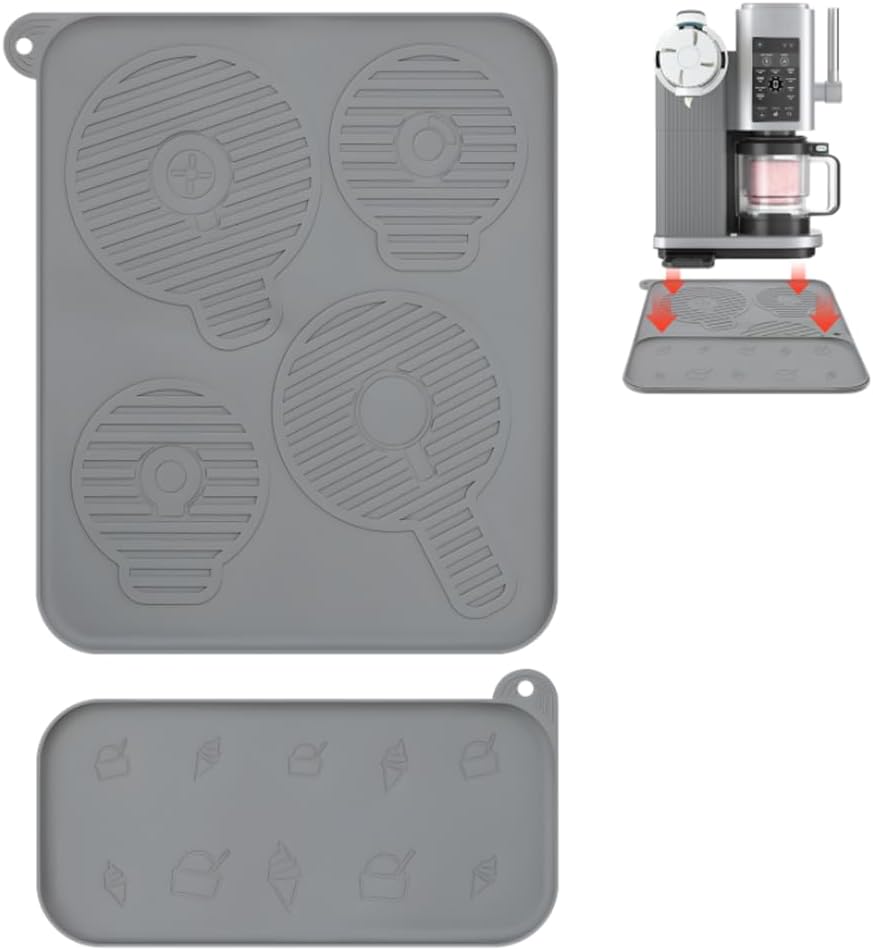 Silicone Mat for Ninja Creami Swirl - Non-Slip, Leak Proof Mat Set Protects Countertops from Spills, Scratches, Heat - Fits Ice Creami Maker & Coffee Machines Accessories