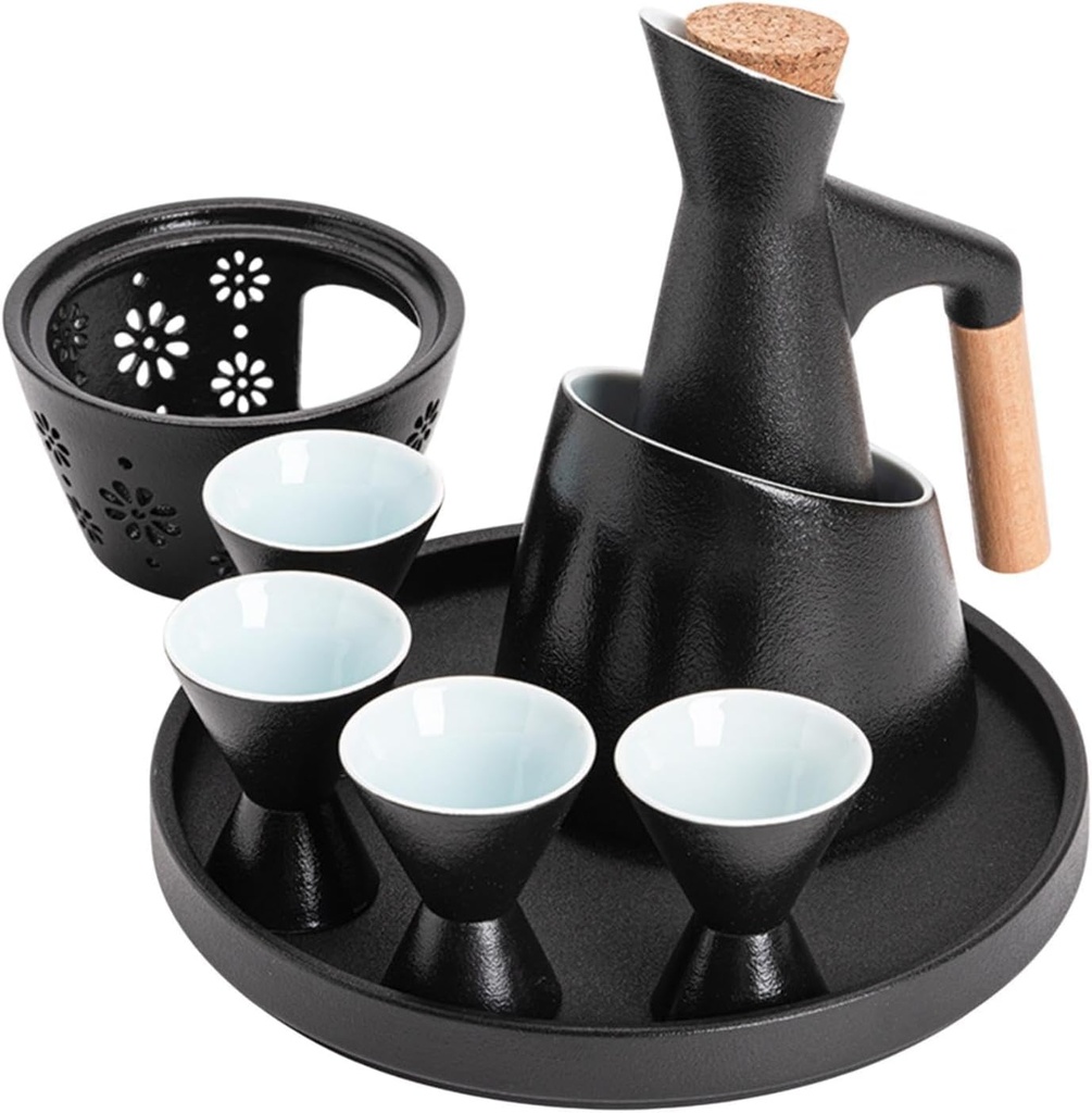 Ceramic Sake Set, Sake Drink Carafe, Creative Ceramic Japanese Sake Set Porcelain Pottery for House Warming Restaurant Friend