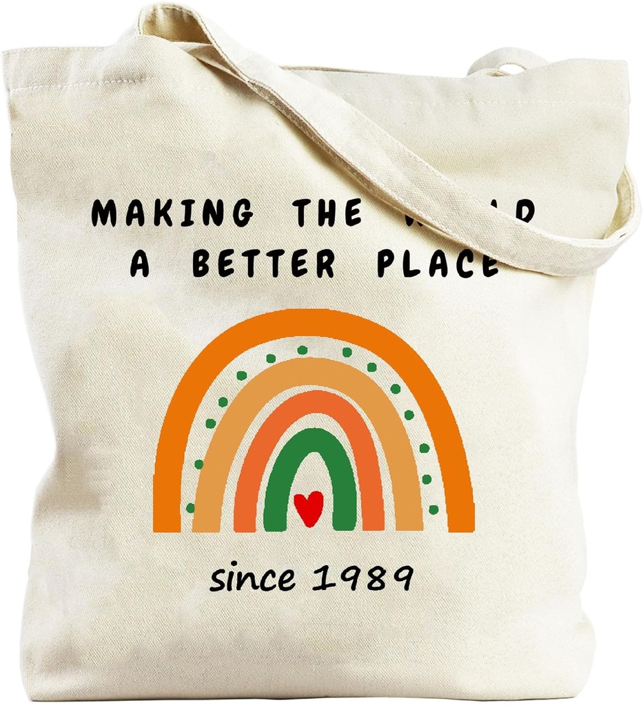 1980 1981 1982 1983 1984 1985 1986 1987 1988 1989 Birthday Gifts for Women, Reusable Canvas Tote Bags for Shopping