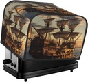 4 Slice Toaster Cover with Pocket Universal Size Toasters Dusts Covers Fantasy pirate ship Bread Machine Cover & Protection Bread Machine Protector Small Kitchen Appliance Covers