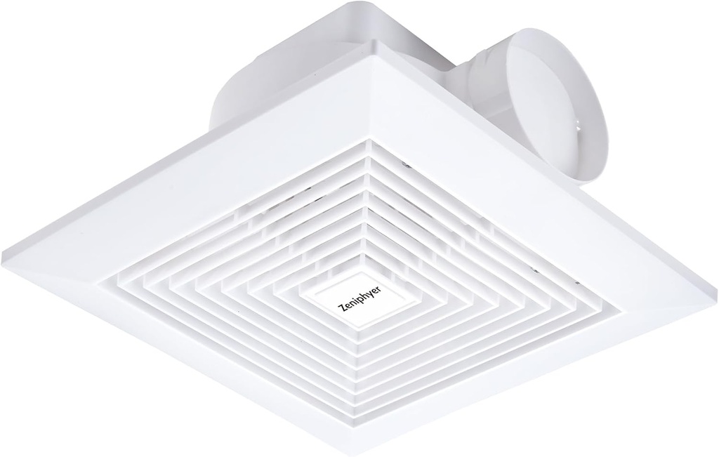 single-phase DC Bathroom Exhaust Fan, Plastic Ventilation Fan 110 CFM 1.0 Sones Ultra-Quiet Operation, 10 Inch Exhaust Fan For Home/Office, Ceiling Mount fan