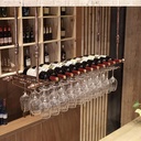 Ceiling Decoration Bottle Holder Wine Glass Bottle Rack, Metal Hanging Bottle Rack Bar Wine Cellar Kitchen Counter Floating Displays / 60 * 30cm (60 * 30cm)