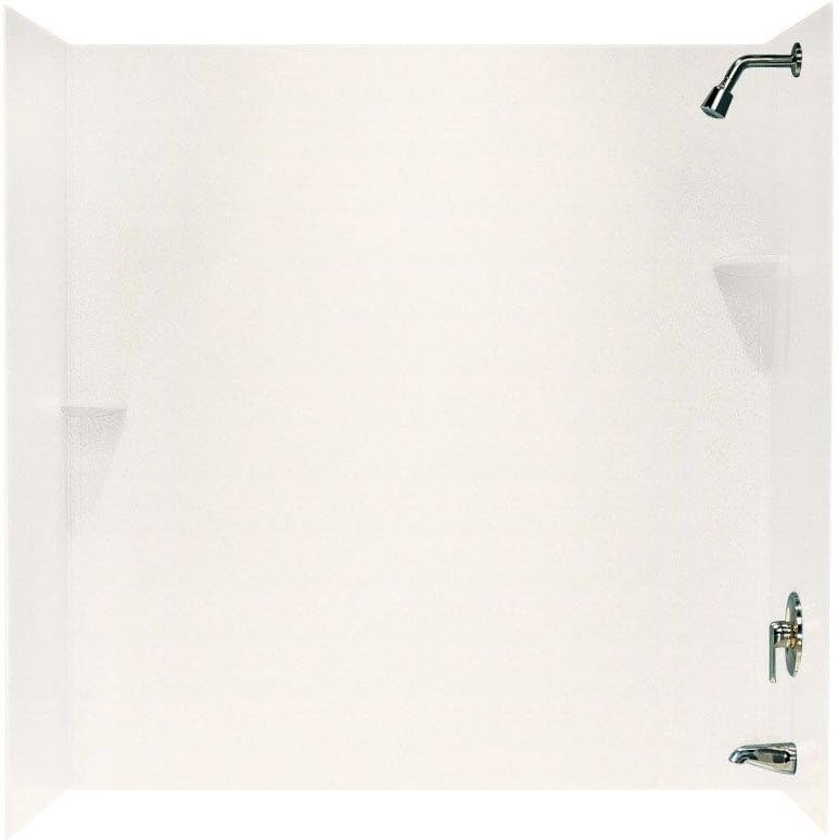 Swanstone SS00603.059 Solid Surface Glue-up 3-Panel Bathtub Wall kit, 30-in L X 60-in H X 60-in H, Tahiti Ivory