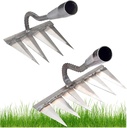 Iron Rake,4 Tines and 6 Tines Weeding Rake Tool,Carbon Garden Hand Rake Heavy Duty Weeding Rake Iron Hoe Rake,for Backyard Gardening Weeding Loosening Farm Planting.